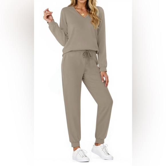 Women's Tan Jumpsuit - Picture 2 of 9